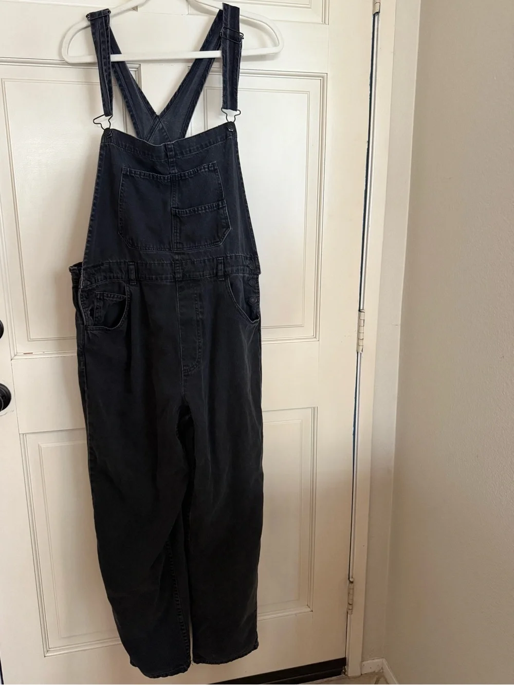 Free People We the Free Ziggy Black Denim Overalls Jumpsuit